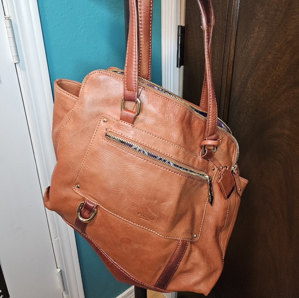 Perlina New York Brown Leather Purse